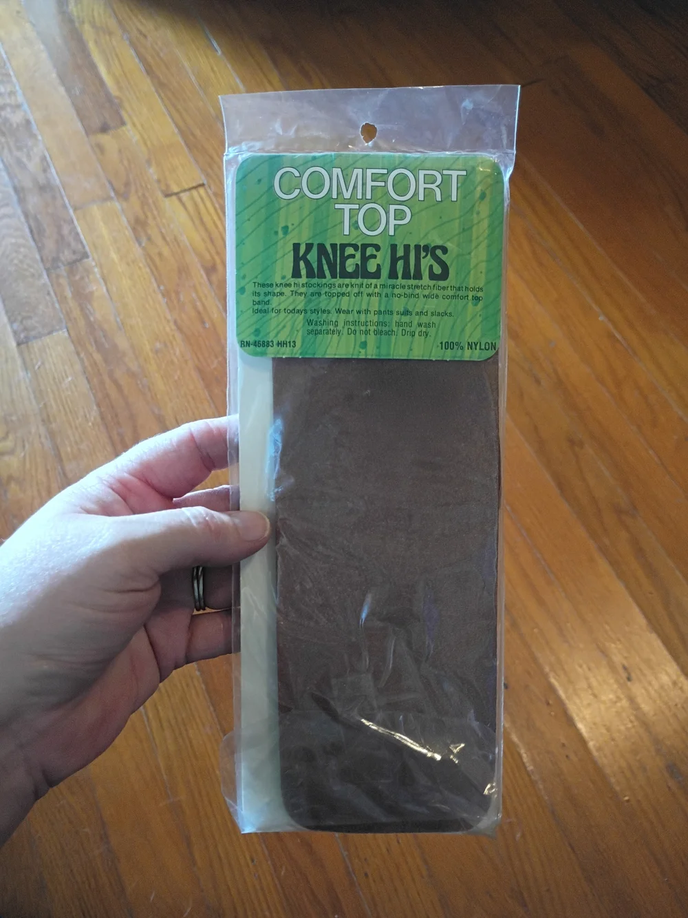 Available is a brand new old stock knee high stockings from the 70s